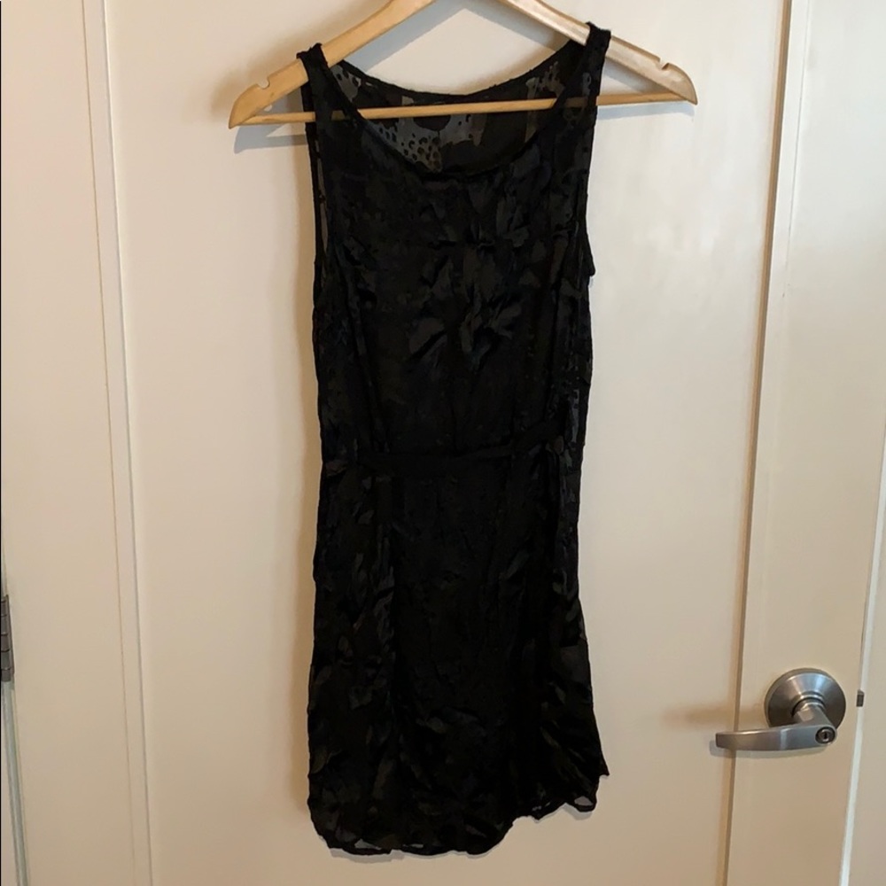 Patterson J Kincaid Sheer Black Dress Xsmall